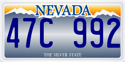 NV license plate 47C992