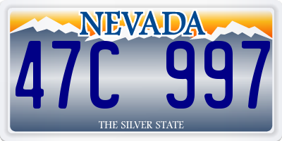 NV license plate 47C997