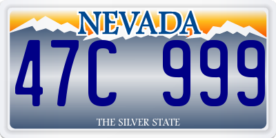 NV license plate 47C999