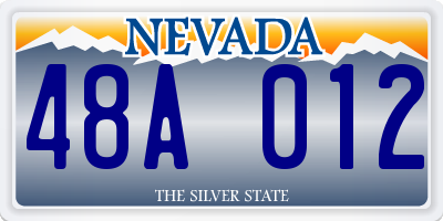 NV license plate 48A012