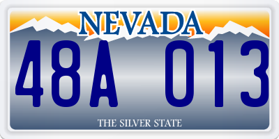 NV license plate 48A013