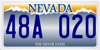 NV license plate 48A020