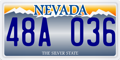 NV license plate 48A036