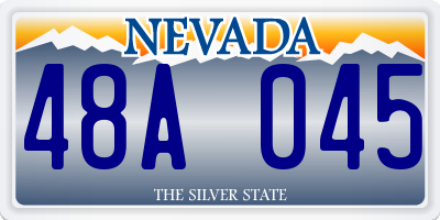 NV license plate 48A045