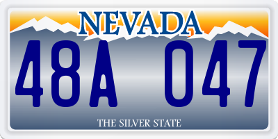 NV license plate 48A047