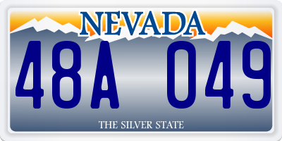 NV license plate 48A049