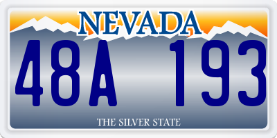 NV license plate 48A193