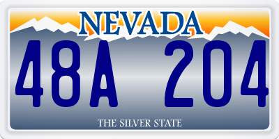 NV license plate 48A204