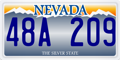 NV license plate 48A209