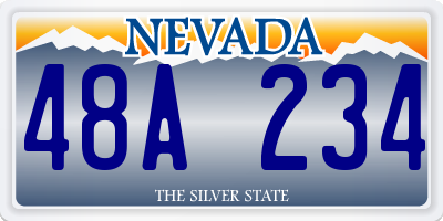 NV license plate 48A234