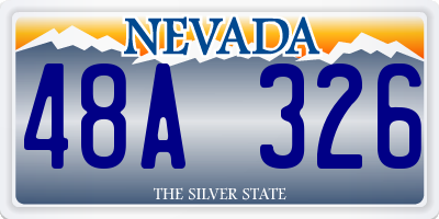 NV license plate 48A326