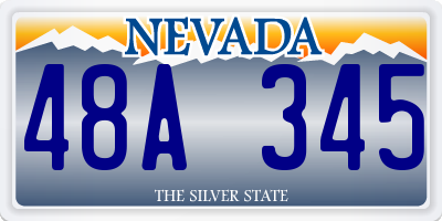 NV license plate 48A345