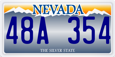 NV license plate 48A354