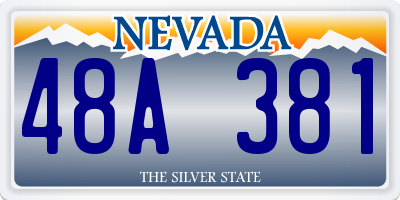 NV license plate 48A381