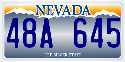 NV license plate 48A645
