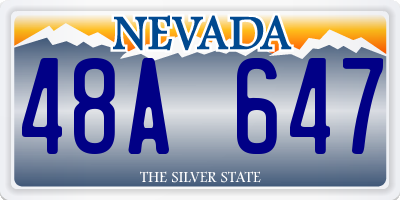 NV license plate 48A647