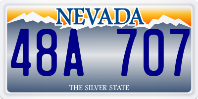 NV license plate 48A707
