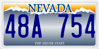 NV license plate 48A754