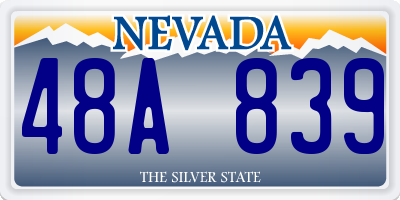 NV license plate 48A839