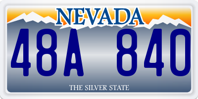 NV license plate 48A840