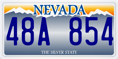 NV license plate 48A854