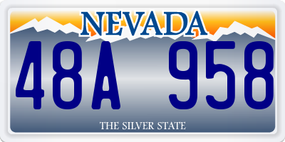 NV license plate 48A958