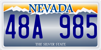 NV license plate 48A985