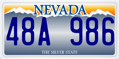 NV license plate 48A986