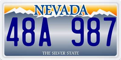 NV license plate 48A987