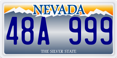 NV license plate 48A999