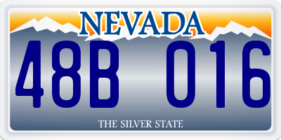 NV license plate 48B016