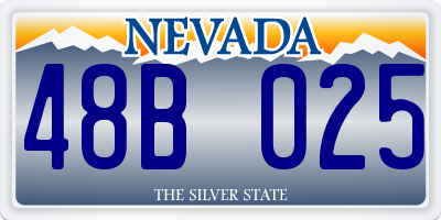 NV license plate 48B025