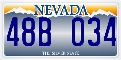 NV license plate 48B034