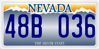 NV license plate 48B036