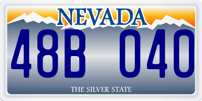 NV license plate 48B040