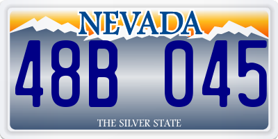 NV license plate 48B045