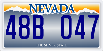 NV license plate 48B047