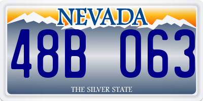NV license plate 48B063