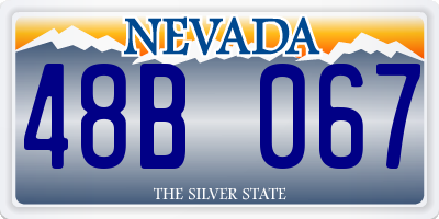NV license plate 48B067