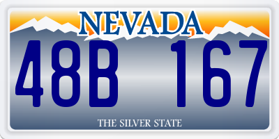 NV license plate 48B167
