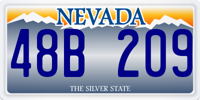 NV license plate 48B209