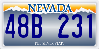 NV license plate 48B231