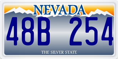 NV license plate 48B254