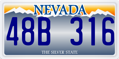 NV license plate 48B316