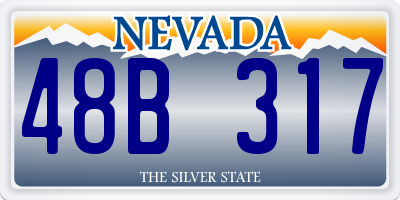 NV license plate 48B317