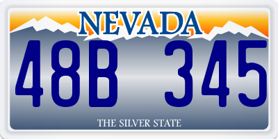NV license plate 48B345
