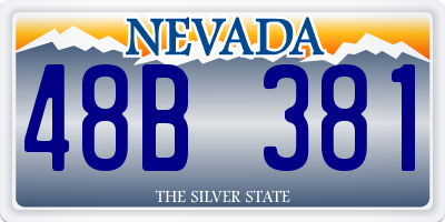 NV license plate 48B381