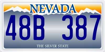 NV license plate 48B387