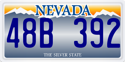 NV license plate 48B392