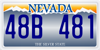 NV license plate 48B481
